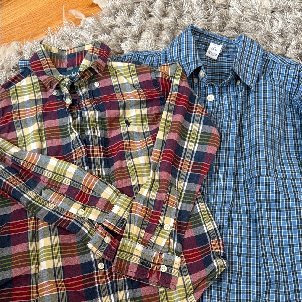 Ralph Lauren kids Multicolor Plaid and Blue Checkered Shirts